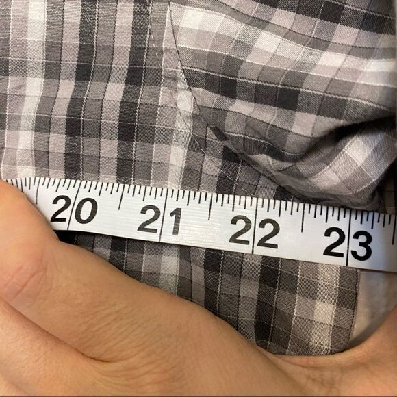 Columbia mens Black and white plaid long sleeve button down Shirt-Large - Picture 8 of 8